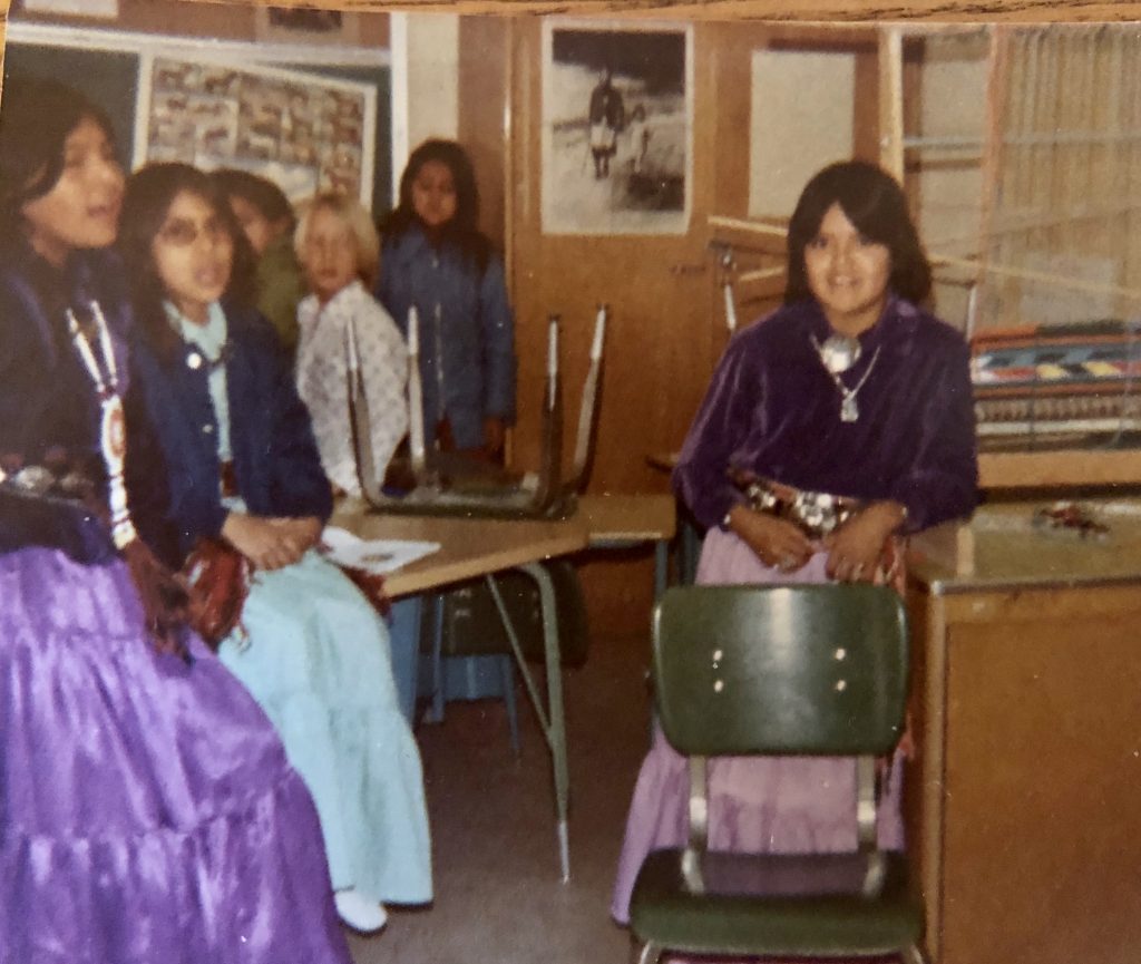 Some of my students, many in traditional Navajo dress, mid-1970s